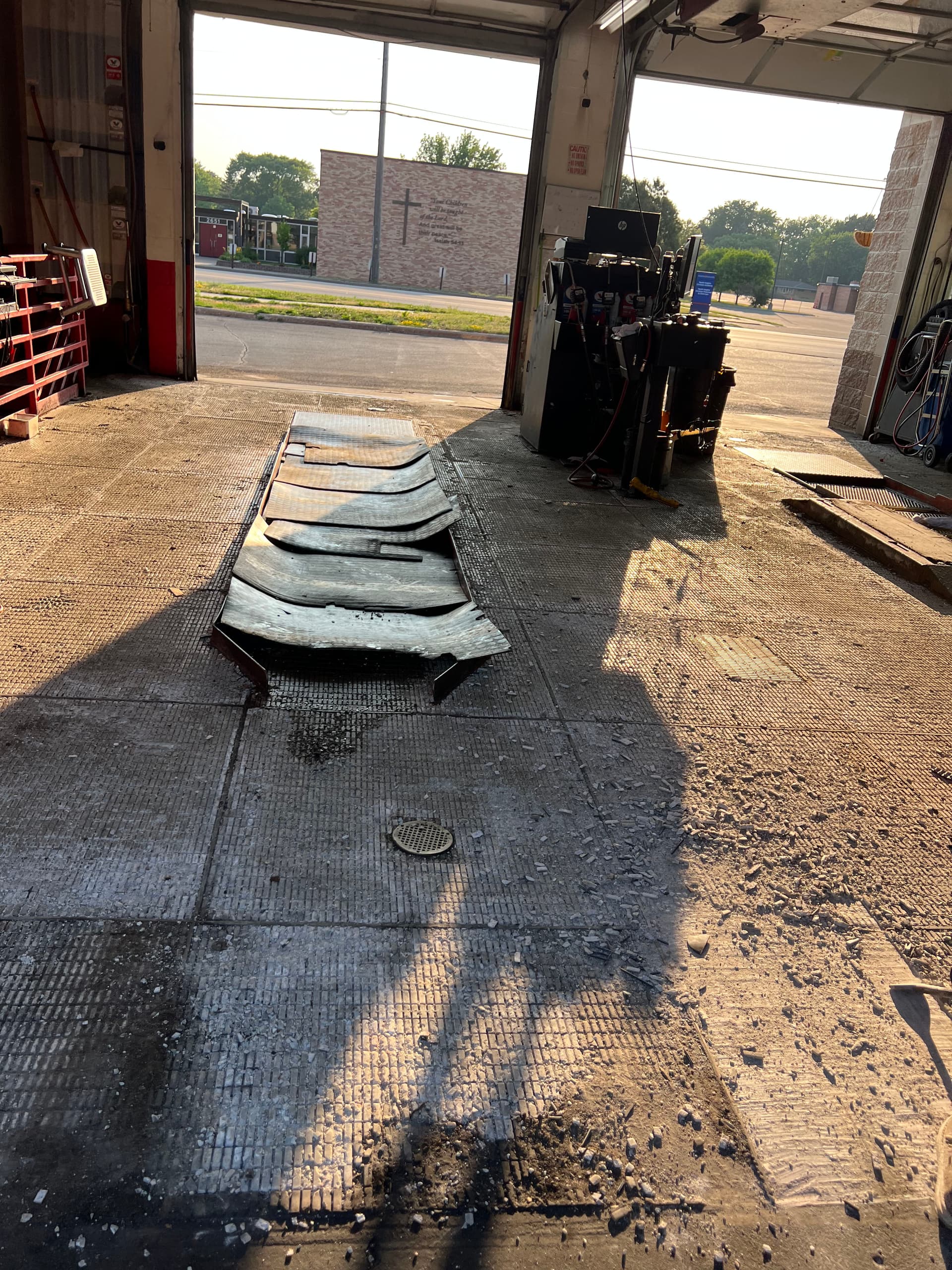 Concrete Surface Prep in a Busy Garage